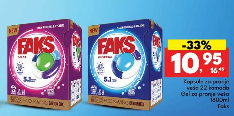 Faks kapsule za pranje veša