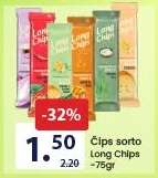 Čips sorto Long Chips