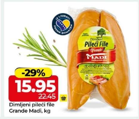 Dimljeni pileći file Grande Madi, kg