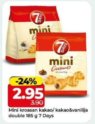 Mini kroasan kakao/ kakao&vanilija double 185 g 7 Days