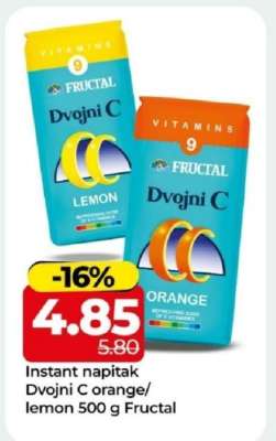 Instant napitak Dvojni C orange/lemon 500 g Fructal