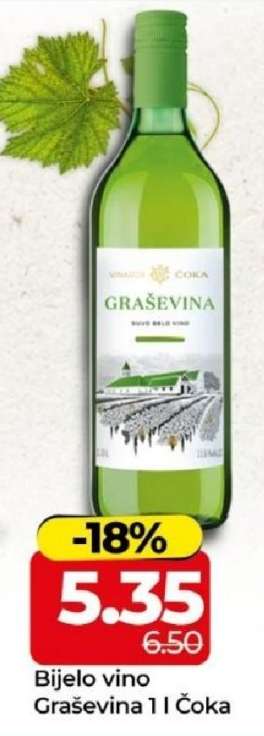 Bijelo vino Graševina 1 L Čoka