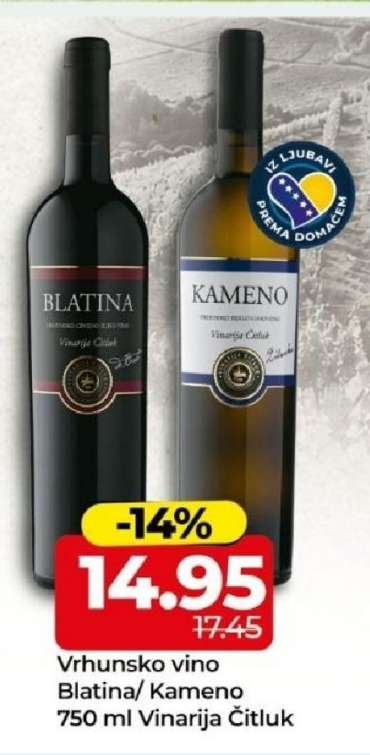 Vrhunsko vino Blatina/Kameno