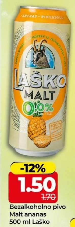 Bezkoholno pivo Malt ananas 500 ml Laško
