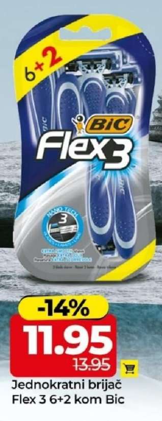 Jednokratni brijač Flex 3 6+2 kom Bic