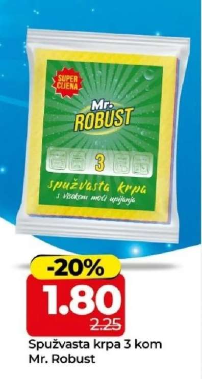 Spužvasta krpa 3 kom Mr. Robust