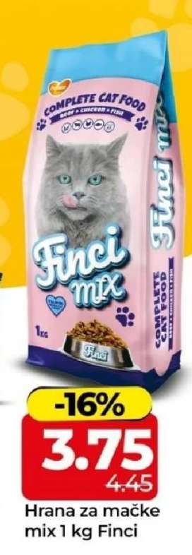 Hrana za mačke mix 1 kg Finci