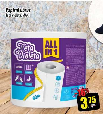 Papirni ubrus Teta violeta, MAXI