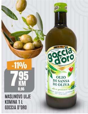 MASLINOVO ULJE KOMINA 1 L GOCCIA D’ORO