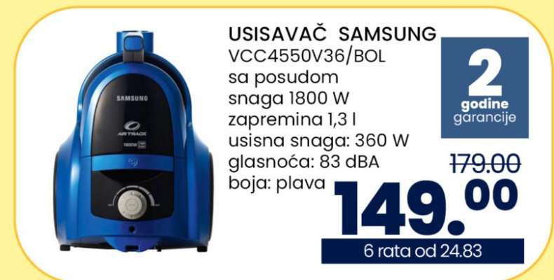 USISAVAČ SAMSUNG VCC4550V36/BOL