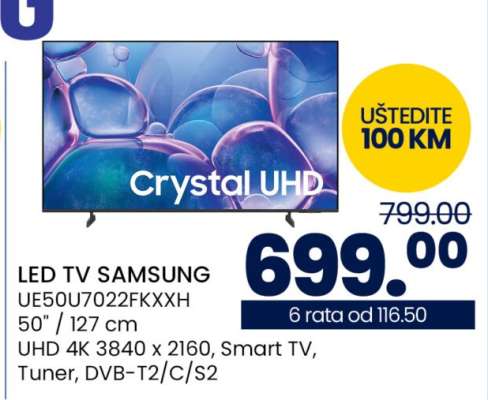 LED TV SAMSUNG UE50U7022FKXXH