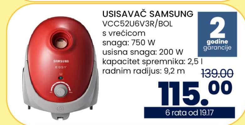 USISAVAČ SAMSUNG VCC52U6V3R/BOL