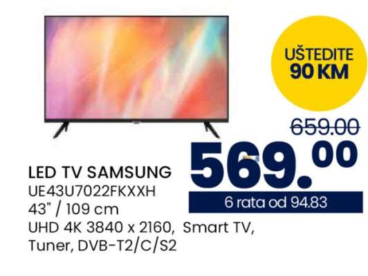 LED TV SAMSUNG UE43U7022FKXXH