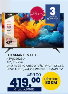 LED SMART TV FOX 43WOS626D
