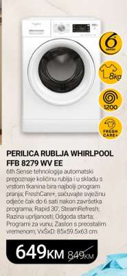 PERILICA RUBLJA WHIRLPOOL FFB 8279 WV EE