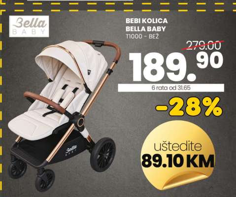 BEBI KOLICA BELLA BABY T1000 - BEŽ