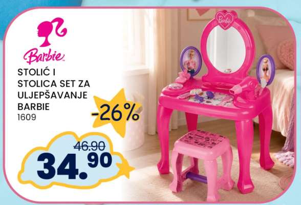 STOLIĆ I STOLICA SET ZA ULJEPŠAVANJE BARBIE