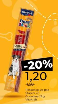 Poslastica za pse Štapići 2/1 Govedina 12 g Vitakraft