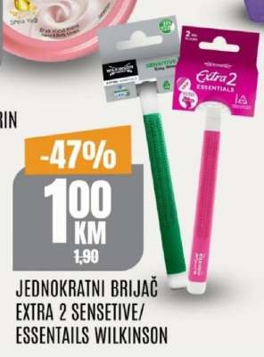 JEDNOKRATNI BRIJAČ EXTRA 2 SENSITIVE/ESSENTIALS WILKINSON