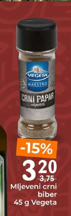 Mljeveni crni biber 45 g Vegeta