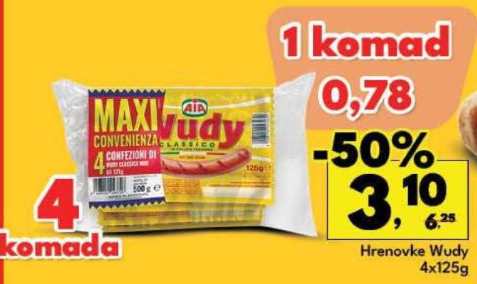 Hrenovke Wudy 4x125g
