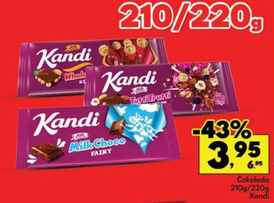 Čokolada 210g/220g Kandi