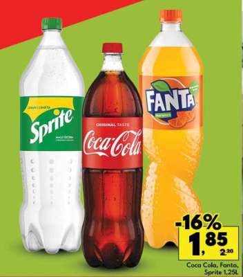 Coca Cola, Fanta, Sprite 1,25L