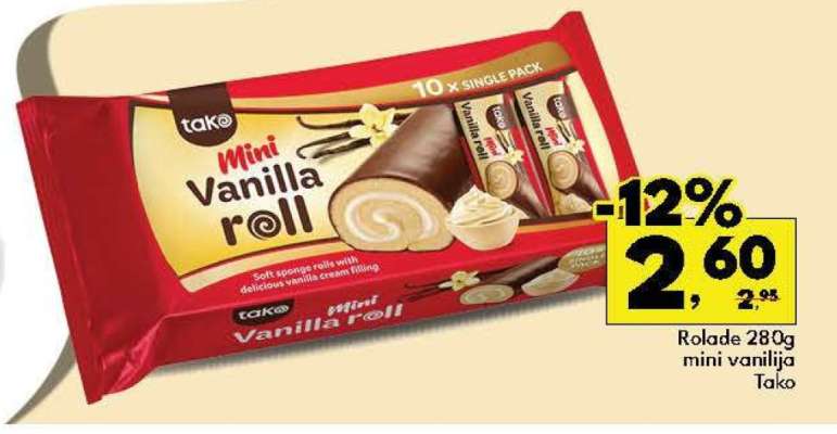 Rolade 280g mini vanilija Tako