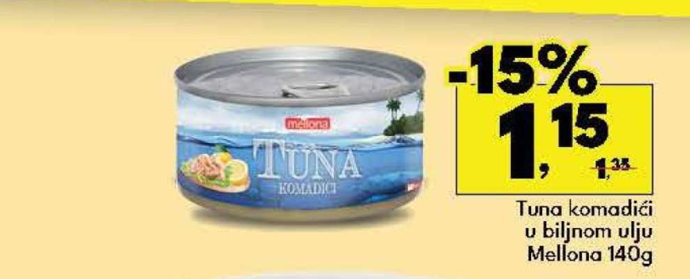 Tuna komadići u biljnom ulju Mellona 140g