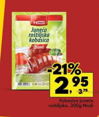 Kobasica juneća roštiljska, 300g Madi