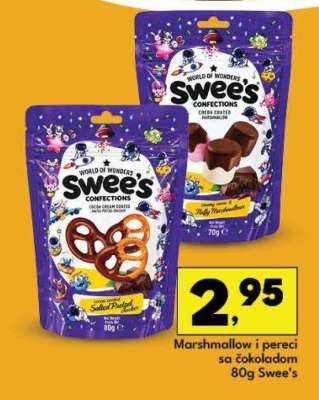 Marshmallow i pereci sa čokoladom 80g Swee's