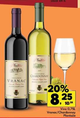 Vino 0,75L Vranac/Chardonnay Plantaže