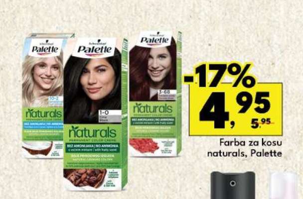 Farba za kosu naturals, Palette