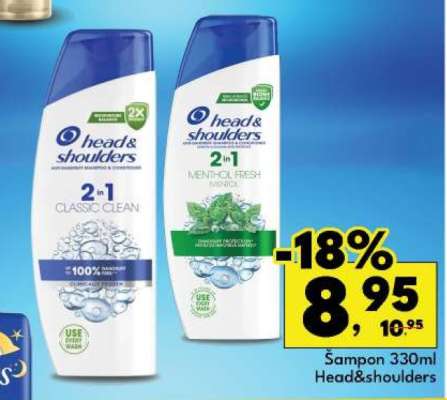 Šampon 330ml Head&shoulders