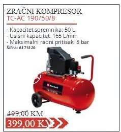ZRAČNI KOMPRESOR TC-AC 190/50/8