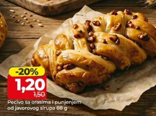 Pecivo sa orasima i punjenjem od javorovog sirupa