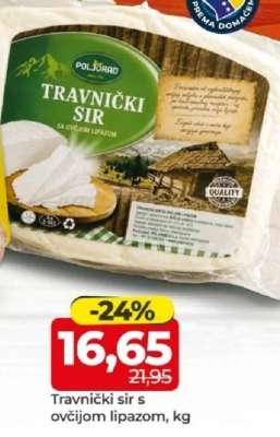 Travnički sir s ovčijim lipazom, kg
