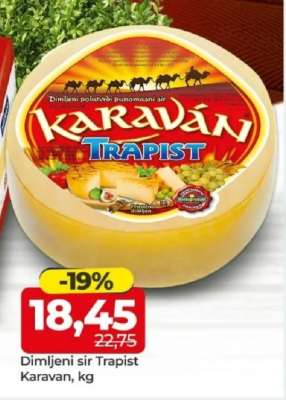Dimljeni sir Trapist Karavan, kg