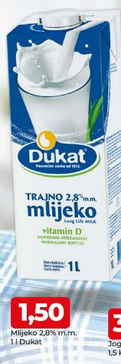 Mlijeko 2,8% m.m.