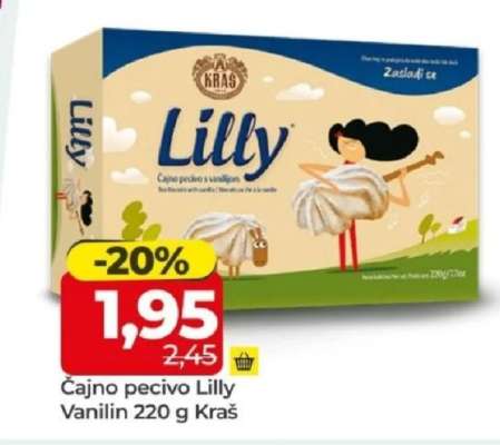 Čajno pecivo Lilly Vanilin 220 g Kraš