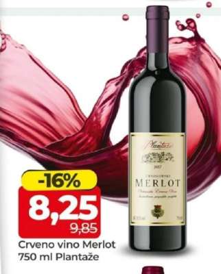 Crveno vino Merlot 750 ml Plantaže