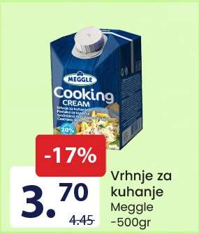 Vrhnje za kuhanje Meggle