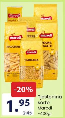 Tjestenina sorto Marodi