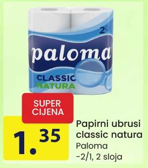 Papirni ubrusi classic natura