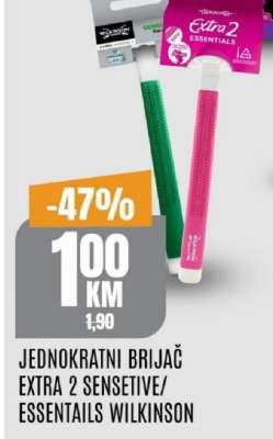 JEDNOKRATNI BRIJAČ EXTRA 2 SENSITIVE/ESSENTAILS WILKINSON
