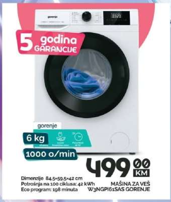 MAŠINA ZA VEŠ W3NGPI61SAS GORENJE