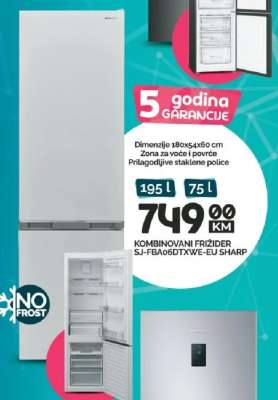 KOMBINOVANI FRIŽIDER SJ-FBA06DTXWE-EU SHARP
