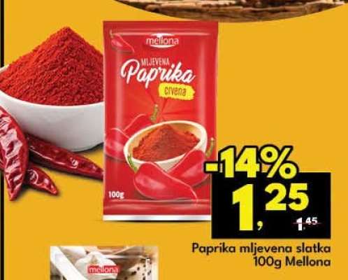 Paprika mljevena slatka 100g Mellona