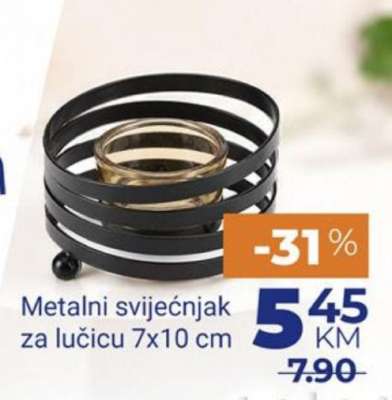 Metalni svijećnjak za lučicu 7x10 cm