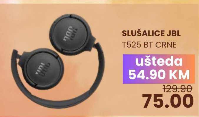 SLUŠALICE JBL T525 BT CRNE